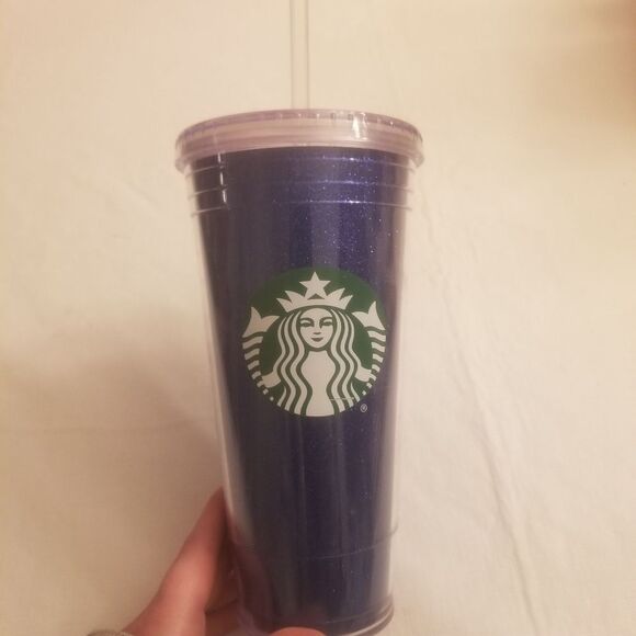 Starbucks 20oz Blue Glitter Sparkly Cold Cup Tumbler - Picture 4 of 5